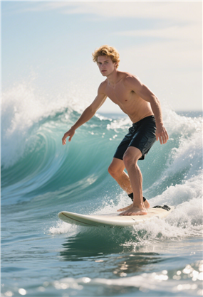 欧美帅哥海上极限冲浪运动图片